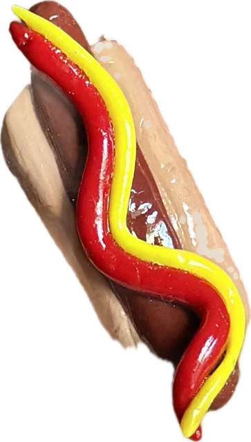 Hot Dog, handmade polymer clay food piece