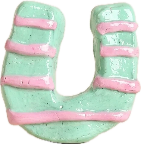 Stripe Letter, handmade polymer clay letters piece