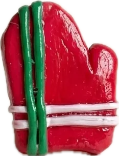 Red Mitten, handmade polymer clay holidays piece