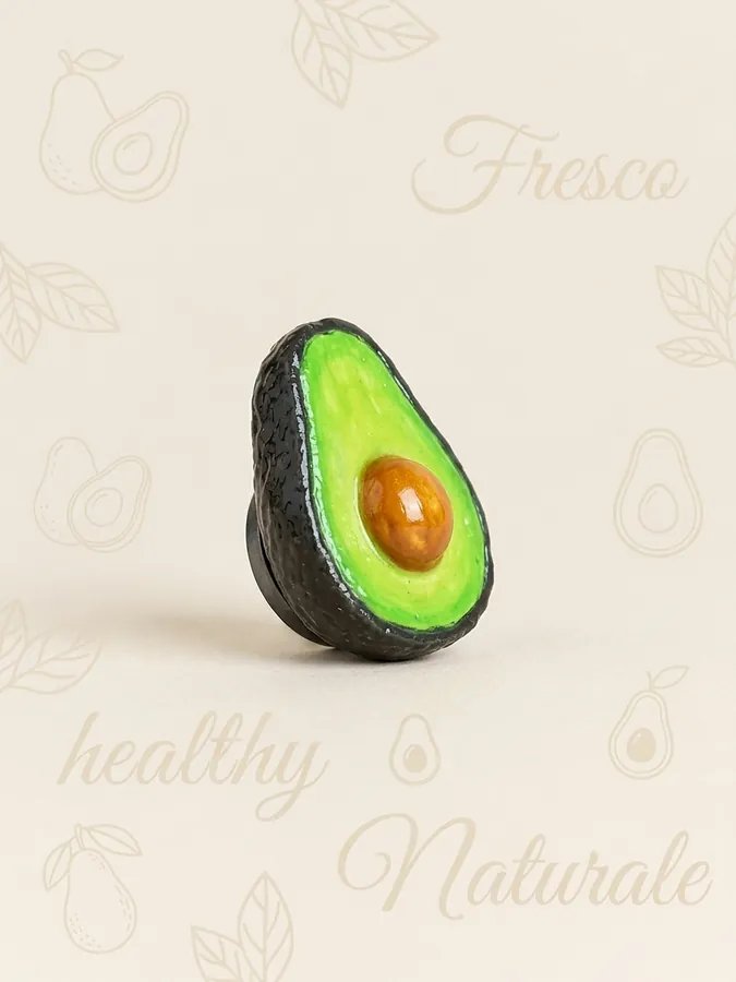 Avocado, handmade polymer clay food piece