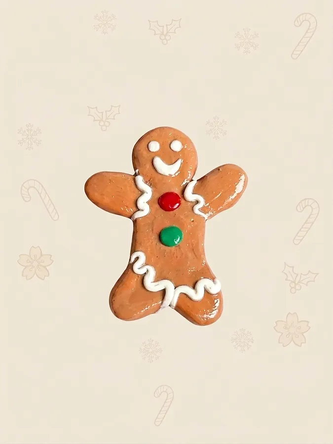 Gingerbread, handmade polymer clay holidays piece